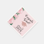 Serviette En Papier Félicitations Grad Class 2025 Floral Pink Graduati (Coin)
