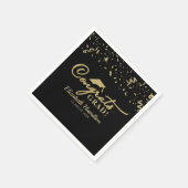 Serviette En Papier Félicitations Grad Gold Script Grad Grad Graduatio (Coin)