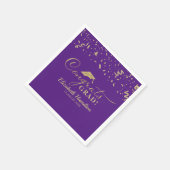 Serviette En Papier Félicitations Grad Gold Script Grad Graduation vio (Coin)