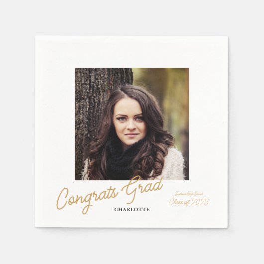 Serviette En Papier Félicitations Grad Photo Parti Grad (Devant)