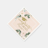 Serviette En Papier Félicitations Grad Rose Blush Floral Graduation Pa (Coin)