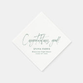 Serviette En Papier Félicitations grad simple graduation verte (Coin)