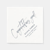 Serviette En Papier Félicitations grad simple marine bleu graduation (Devant)