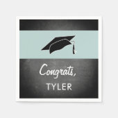 Serviette En Papier Félicitations Graduate Name Chalkboard Graduation  (Devant)