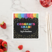 Serviette En Papier Félicitations Grand Ballons Gold Confetti Graduati (En situation)