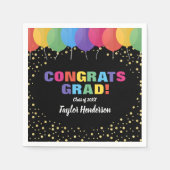 Serviette En Papier Félicitations Grand Ballons Gold Confetti Graduati (Devant)