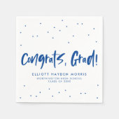 Serviette En Papier Félicitations grand bleu confetti diplôme (Devant)
