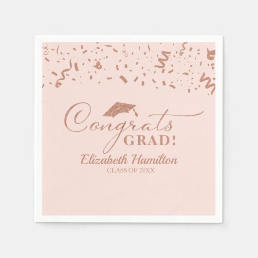 Serviette En Papier Félicitations Grand Gold Script Grad Graduation Pa (Devant)