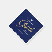 Serviette En Papier Félicitations Grand Script Moderne Marine Bleu Gra (Coin)