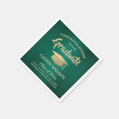 Serviette En Papier Félicitations Green Gold Modern Graduation Party (Coin)