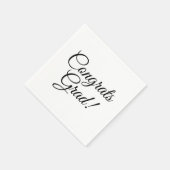 Serviette En Papier Félicitations Gris noir script personnalisé simple (Coin)