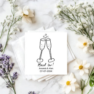 Serviette En Papier Félicitations Mariage Champagne À votre santé Esqu