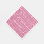 Serviette En Papier Félicitations mariages En Serviettes Roses (Coin)