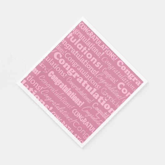 Serviette En Papier Félicitations mariages En Serviettes Roses (Coin)
