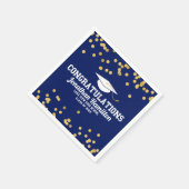 Serviette En Papier Félicitations Marine Blue Gold Grad Party (Coin)