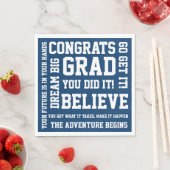 Serviette En Papier Félicitations Moderne Encourageantes Bleu Grad (En situation)
