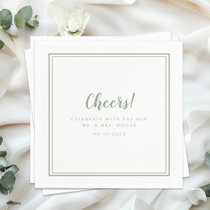 Serviette En Papier Félicitations Monsieur Madame Minimaliste Mariage