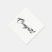 Serviette En Papier Félicitations noir blanc script personnalisé éléga (Coin)