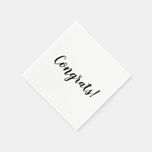 Serviette En Papier Félicitations noir blanc script personnalisé minim (Coin)