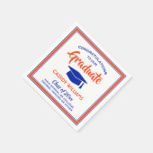 Serviette En Papier Félicitations Orange et Blue Modern Graduation (Coin)