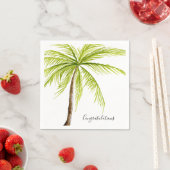 Serviette En Papier Félicitations Palm Tree Custom Island Beach (En situation)
