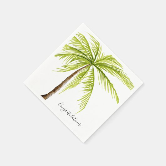 Serviette En Papier Félicitations Palm Tree Custom Island Beach (Coin)