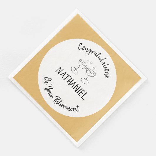 Serviette En Papier Félicitations Personnalisées Pour Votre Retraite (Coin)