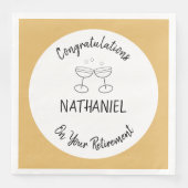 Serviette En Papier Félicitations Personnalisées Pour Votre Retraite (Devant)