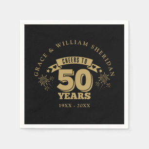 Serviette En Papier Félicitations pour 50 ans de mariage d'or