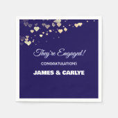 Serviette En Papier Félicitations pour des fiançailles élégantes et pe (Devant)