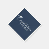Serviette En Papier Félicitations pour la remise des diplômes Bleu mar (Coin)