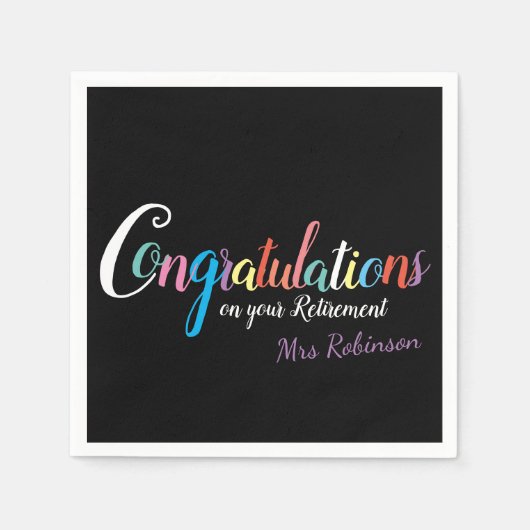 Serviette En Papier Félicitations pour la retraite des enseignants (Devant)