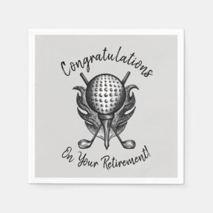 Serviette En Papier Félicitations pour la retraite Golf Ball Tee Clubs
