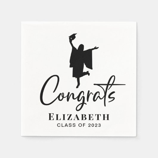 Serviette En Papier Félicitations pour sa fête de diplôme (Devant)