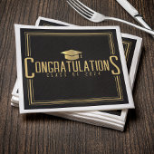 Serviette En Papier Félicitations promotion fin d'études Noir & Or