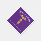 Serviette En Papier Félicitations Purple Docteur Médecin Caduceus (Coin)