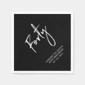 Serviette En Papier Félicitations Quarante | Fête moderne Adulte 40e A (Devant)