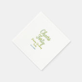 Serviette En Papier félicitations quarante nom vert bleu pastel annive (Coin)