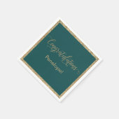 Serviette En Papier Félicitations Typographie Gold Parties scintillant (Coin)