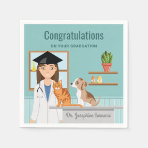 Serviette En Papier Félicitations Vétérinaire Vet DVM Graduation