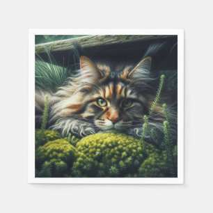 Serviette En Papier Feline du gardien forestier