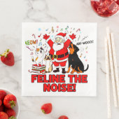 Serviette En Papier Feline the Noise: Santa’s Musical Mayhem (En situation)