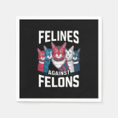 Serviette En Papier Felines contre Felons (Devant)