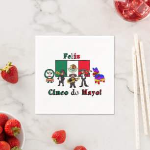 Serviette En Papier Feliz Cinco de Mayo ! Illustration du dessin animé