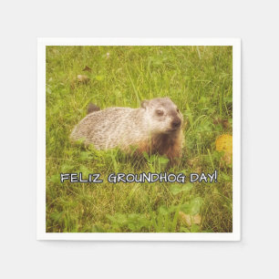 Serviette En Papier Feliz Groundhog Day! serviettes