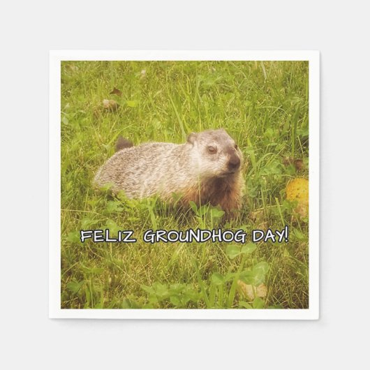 Serviette En Papier Feliz Groundhog Day! serviettes (Devant)