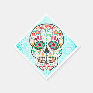 Serviette En Papier Feliz Muertos - serviettes de papier de crâne de