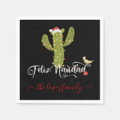 Serviette En Papier Feliz Navidad Christmas Cactus Party (Devant)