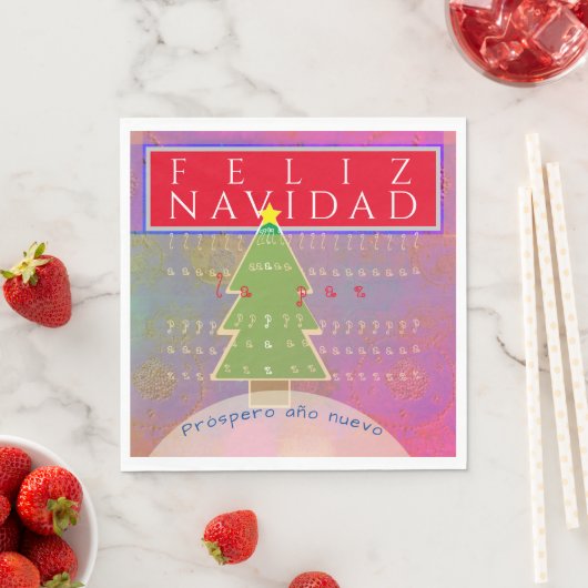 Serviette En Papier "Feliz Navidad" Message court personnalisé Noël (En situation)