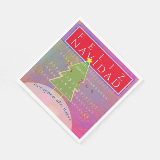 Serviette En Papier "Feliz Navidad" Message court personnalisé Noël (Coin)